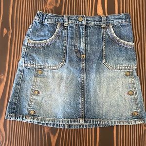 Gymboree Denim Skirt with Built-in Shorts and Adjustable Waist.